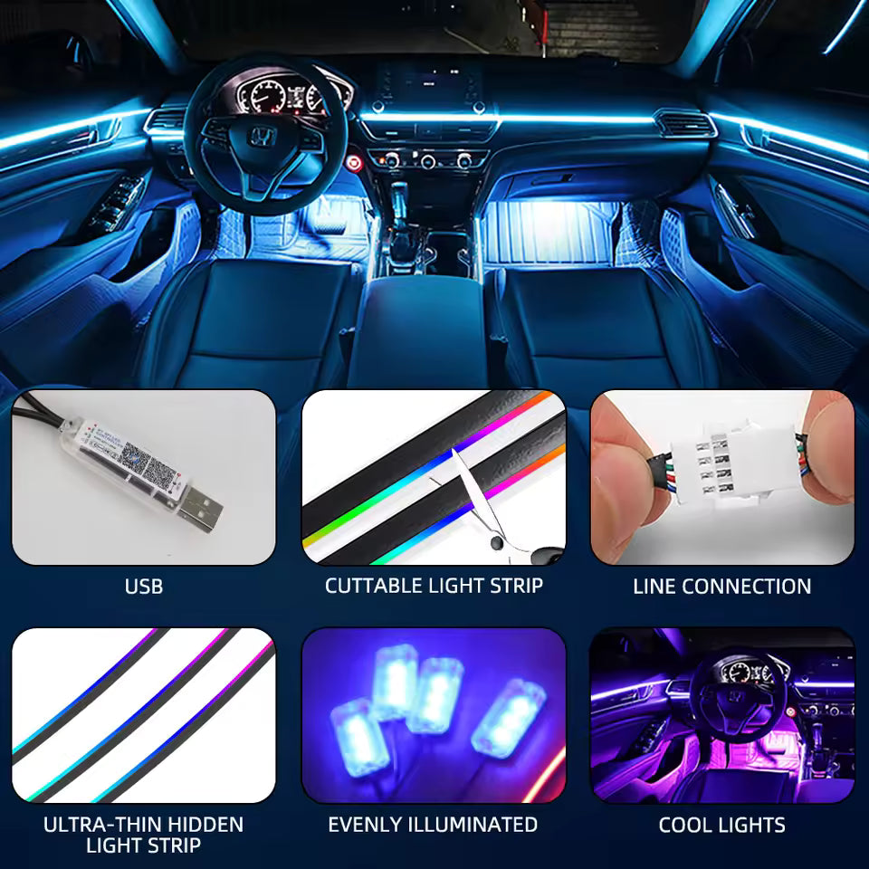 Smart Interior light Car Kit with App Control