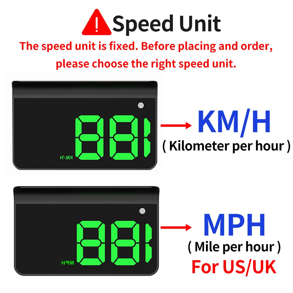 Universal Car Digital Speed Display – Windshield Projector with Auto Brightness