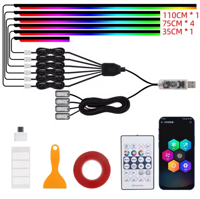 Smart Interior light Car Kit with App Control