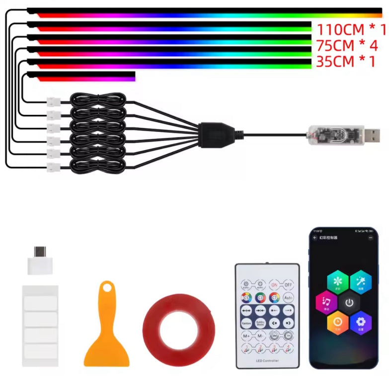 Smart Interior light Car Kit with App Control